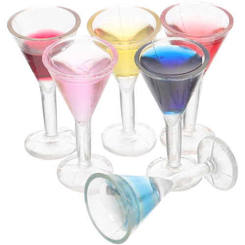 6Stk Mini Weingläser Cocktailgläser Spielzeug Requisiten
