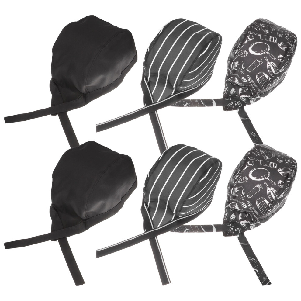 6Pcs Assorted Color Cotton Chef Hats Unisex Cooking Kitchen Caps 312782201064