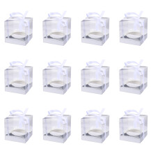 12Stk Transparente Kuchenboxen PVC Mit Band