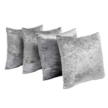 Crushed Velvet Cushion Covers Pack Of 4 Filled 45 X 45 Cm Silver Grey Living Room Sofa Cushion Covers Bedroom Decor