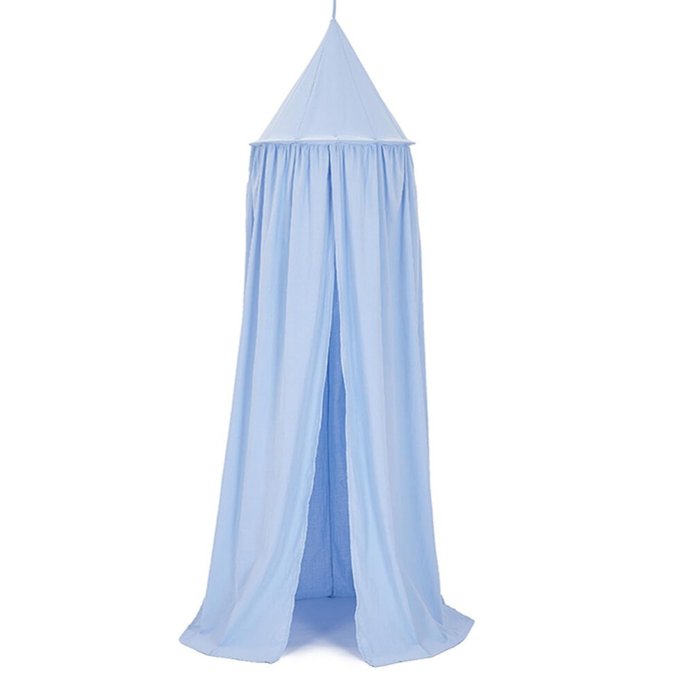 Bed Canopy Cotton Mosquito Net Round Dome Bedding, Kids Room Decor, Play Tent And Reading Tent Light/Blue
