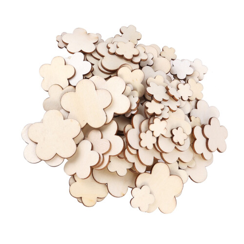 100Pièces Décor Bois Beige De Prunier Pour Scrapbooking Fêtes