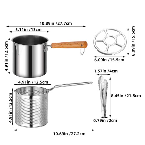 1 Set Fritteuse Topf Für Tempura Chips 1