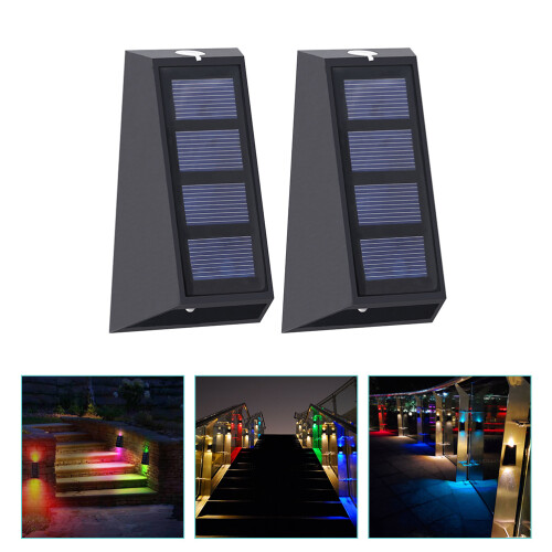 2Stk Solar Wandlampe LED Für Außen 2