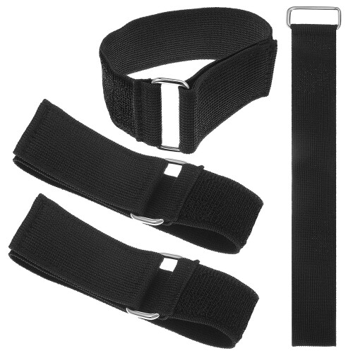 4Pcs Durable Elastic Cinch Straps Black Hook and Loop Cable Organizer