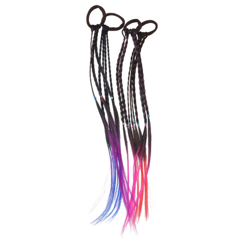 4St Braid Wig Elastische Haargummis Für Zöpfe Pferdeschwanz Kinder 2