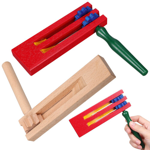 2Stk Holz Ratschen Spinner Handrasseln Perkussionsinstrument 1