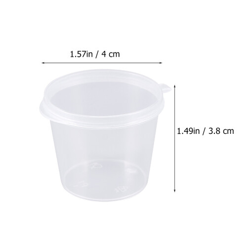 100Stk Einweg Portionbecher Transparent Mit Deckeln 1