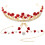 1 Set Kopfschmuck, Halskette, Ohrringe, Rot 9