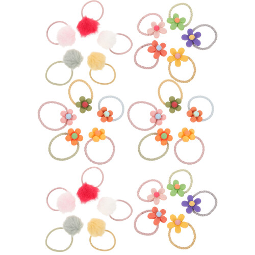30Stk Haargummis PomPom Elastische Pferdeschwanz Halter Für 2