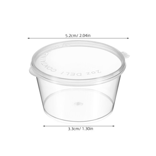 100 Stk Condiment Cups 2 Oz Mit Deckeln 1