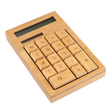 Retro 18-Tasten Taschenrechner Aus Bambus Solarbetrieben Für Büro