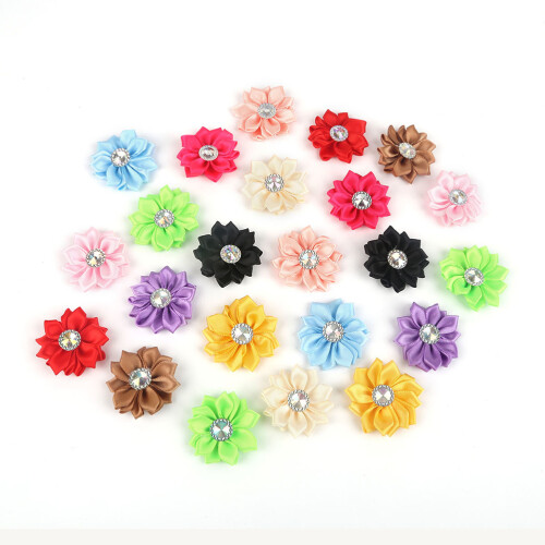 1 Beutel Mit 20 Stk Chiffon Blumen Strass Kopfschmuck 1