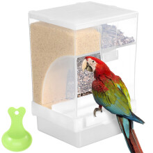 1 Set Vogelfutterautomat Transparent Für Vogelkäfige Mit Löffel