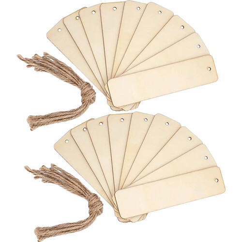 20 Holz Lesezeichen Mit Schnüren