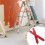 Ladder Hinge Red Galvanized Steel 4pcs 8.7x1.1x0.4in 4