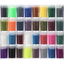 32St Glitzerpulver Flaschen Feines Pulver Für Bastelarbeiten