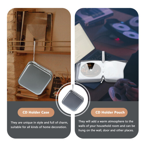 Cd Case Plastic Silver Portable For Home Use 1pack 6.1x6.1in 1