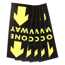 5Pcs PVC One Way Floor Decals Social Distance Safety Stickers