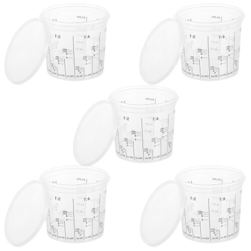 5Stk Transparente Kunststoff Farbwanne Mit Deckel Einweg Messbecher