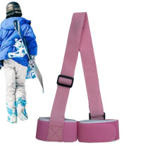Ski Carrier Shoulder Strap Adjustable Nylon Pink Portable Binding Strap For Mountain Ski