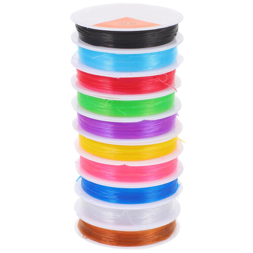10 Rolls Diy Beading Wires Elastic Jewelry Strings For Bracelet Making
