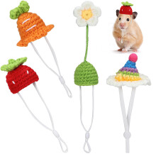 4St Gebreide Pet Hoedjes Met Aardbei, En Motieven