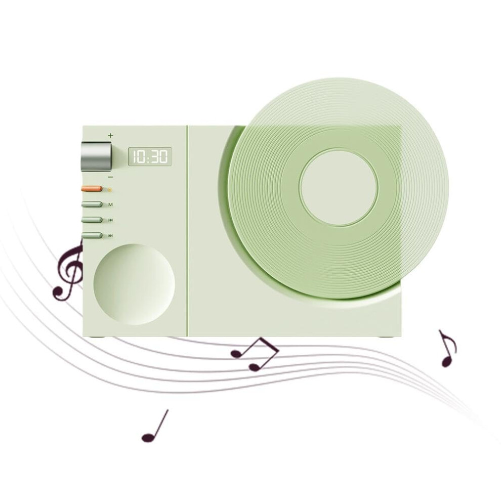 Mini Retro Bluetooth5.3 Speaker Hifi Soundbar Vintage Mp3 Music Player Clock Display Tf Card Green 9393856324637