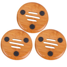 3Pcs Handmade Bamboo Soap Dish Lightweight Soap Drying Tool Beige
