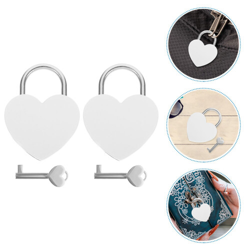 2 Sets Vorhängeschlösser Herzform Gepäckschloss 2