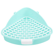 Corner Rabbit Litter Box Potty Tray Plastic Mesh Design Reusable Small Animal Toilet For Hamsters Guinea Pigs Rabbits