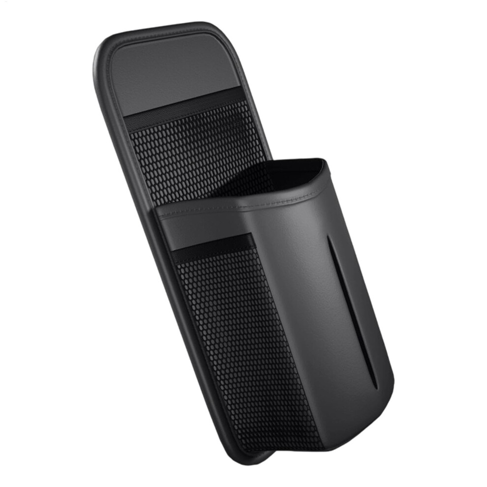 Car Tissue Dispenser Leather Tissue Organizer Front Seat Napkin Holder With Mesh Pockets For Napkins And Drinks For Suvs And Trucks Black 9016109393739