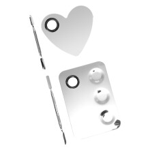 2 Sets Make-up-Kosmetikpaletten Mit Edelstahlspateln Für Nagelkunst