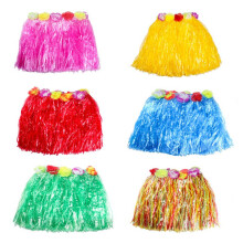 6Stk 40Cm Kinder Hawaii Grastanzrock Für Strand Luau Party