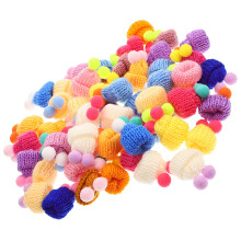 60Stk Mini Strickmützen Für Puppen Bastelarbeiten Weinflaschendeko