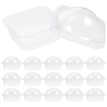 50Pcs Clear Plastic Boxes Dome Lid Dessert Packaging Holders