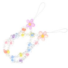 2Stk. Handy Anhänger Kawaii Perlen Lanyard Blumen Aufhängung Zubehör