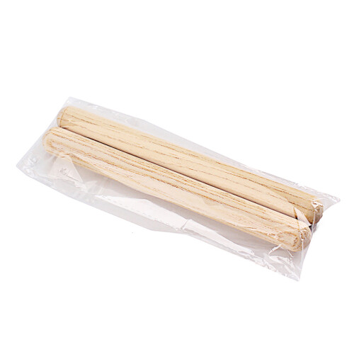 2 Mini Holz Rhythmusstäbe Mit Holzspitze Hellbraun 2
