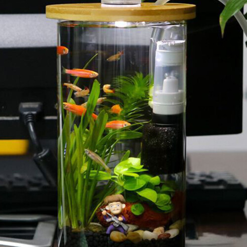 2Stk. Fischtank Mini Filter Mit Integrierter Sauerstoffpumpe 2
