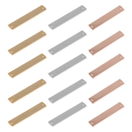 15St Metalen Rectangular Stempel Tags Voor Armband En Ketting DIY