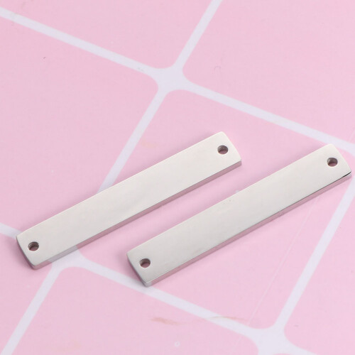 15St Metalen Rectangular Stempel Tags Voor Armband En Ketting DIY 1