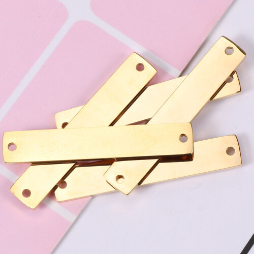 15St Metalen Rectangular Stempel Tags Voor Armband En Ketting DIY 2
