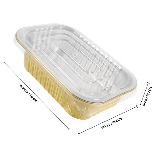 10 Sets Aluminiumfolienpfannen Mit Deckeln, Einweg-Backformen 1
