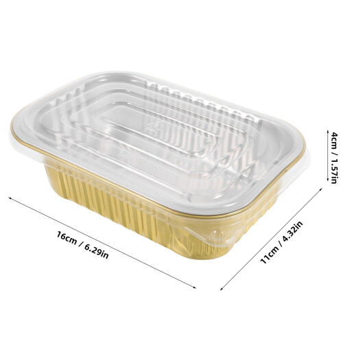 10 Sets Aluminiumfolienpfannen Mit Deckeln, Einweg-Backformen 2