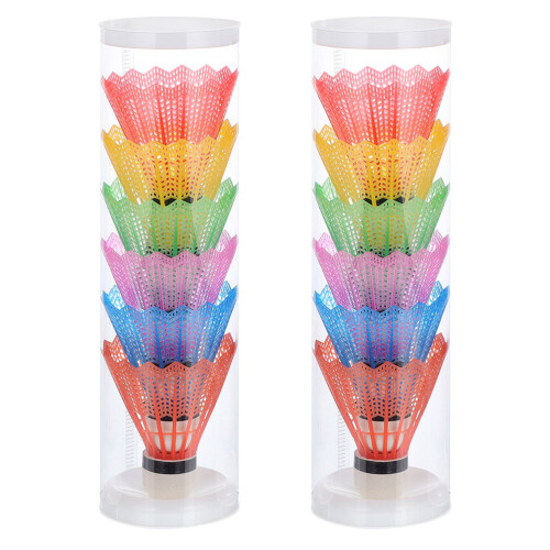 12 Plastic Badminton Shuttlecocks In Gekke Kleuren