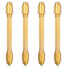 4 Stuks Mini Handboor Graveringsgereedschap Reparatie Goudkleurig