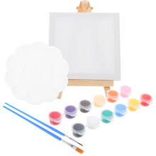 1Ensemble Chevalet Miniature Bois Blanc Kit Peinture Acrylique Compact