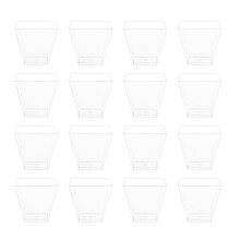 50 Stuks Trapeziumvormige Transparante Dessertbekers Draagbaar