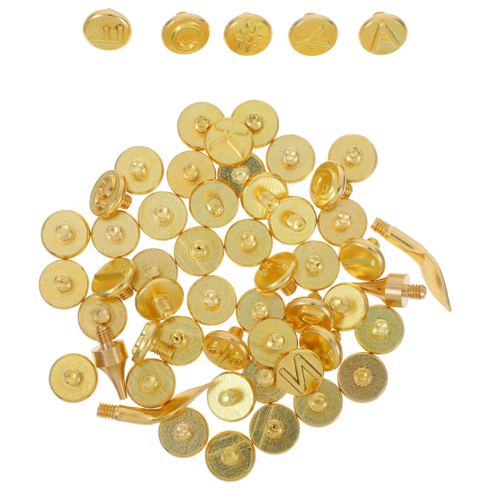 Raindrops Custom Wood Branding Iron Burning Tips Golden Brass 56Pcs 312637298270