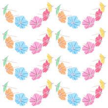 100Stk Blumenform Papier Cocktail Umbrella Getränke Spieße Kuchen